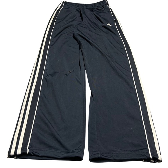 adidas Other - Adidas Track Pants Navy Blue Mens Size M 3-Stripe Wide Leg Vintage Sportswear